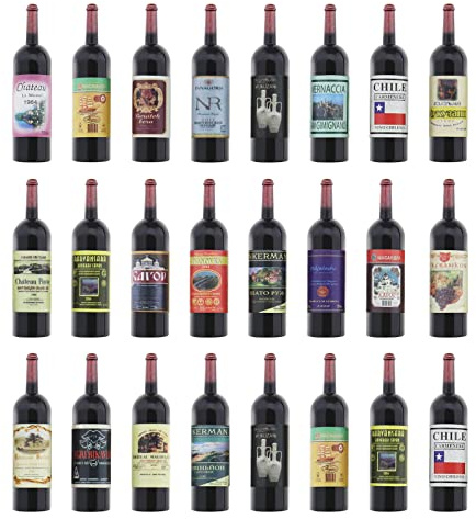 OTOTEC 24PCS Dollhouse Miniature Wine Bottles 1:12 Scale Mini Plastic Bottles Simulation Kitchen Pretend Play Toy Model for Dollhouse Kitchen Decoration Accessories