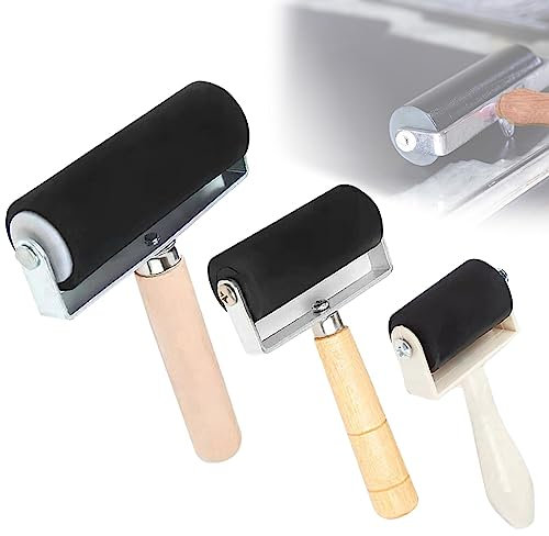 3 unidades de silicona de presión: rodillo de presión, rodillo de presión, rodillo de goma, rodillo de presión de 3,5 cm/6 cm/10 cm, herramienta para bloques de tinta, estampación, impresión, papel