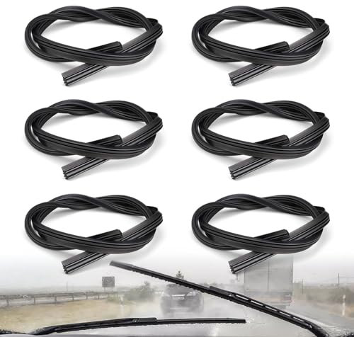 Gomma Tergicristallo, SPRHR 6 Pezzi Ricambio Gomma per Tergicristalli, Gomma Tergicristallo Universale, 800mm per Spazzole Tergicristallo, Adatto per La Maggior Parte dei Parabrezza Delle Auto