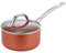 Innovacook Kupfer-Keramik-Stielkasserolle, 16 cm, langlebige Pfanne, innovatives Kochgeschirr, doppellagige Beschichtung, geeignet für alle Herdarten, Kupfer-Stil, Orange