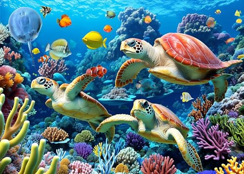Jigsaw Puzzles 500 Pieces for Adults Puzzles for adults 500 Piece Puzzle Educational Games -Sea Turtle Puzzle Gifts