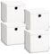 Storanda | 4er Set Aufbewahrungsbox 34x34x33 cm mit Deckel | Extra Große Griffe | Stabil & Faltbar | Regalbox für Würfelregal | Ideal für Zuhause & Kinderzimmer | Weiß