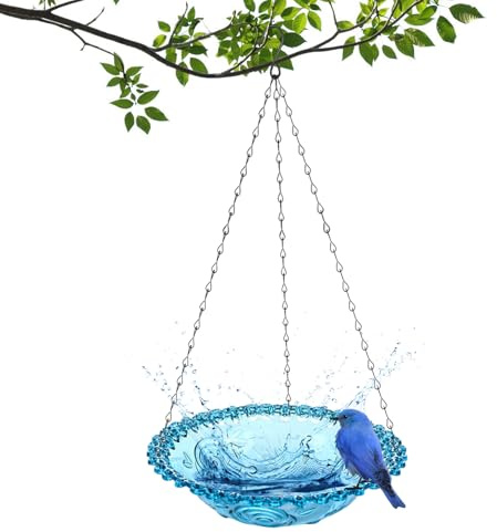Mangiatoia per Uccelli Selvatici, Bagnetto per Uccelli da Appendere, Abbeveratoio per Uccelli Selvatici, Abbeveratoio per Uccelli da Giardino, Adatto per Essere Appeso Nel Tuo Giardino, 23.5 x 40cm