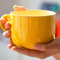 650ml Teetasse, Kaffeetasse XXL Tasse Keramik Suppentassen mit Henkel Jumbotassen Groß Kaffee Tee Tasse Müsli Suppen Kaffeebecher Schale Schüssel Porzellan Tasse Suppenschüssel mit Griff (Gelb)