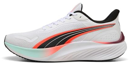 Puma Tenis Unisex Pounce LiteRoad para Correr, Puma Blanco y Rojo Brillante, 48 EU