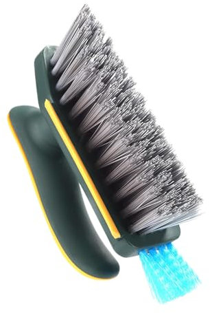Brosses à récurer pour nettoyer - Brosse à récurer avec poignée - Brosse de nettoyage pour crevasses - Brosse de nettoyage de sol - Brosse multifonction avec poignée ergonomique pour salle de bain