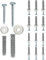 12 Set Heavy Duty Masonry Brick Wall Plugs and Screw(M10*50mm/M12*60mm) Assortment,Four Side Expansion Wall Plugs With Washers And Hex Screws For Tv Bracket,Water Heater,Cabinets Fixing