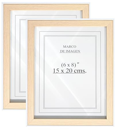 SHANN Set de 2 Marcos Para Fotos 15 x 20 cm, Marco de Madera, para Título Universitario, Poster, Fotografias Boda, Comunión, Diplomas, Juego de 2 unidades, Marcos de madera con cristal