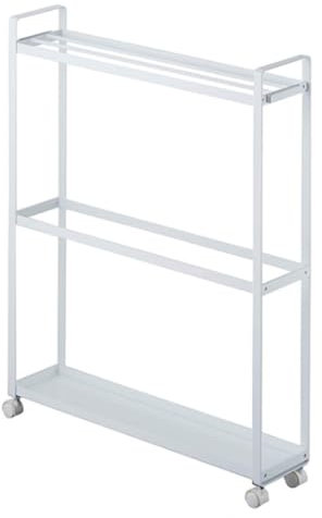 Portasciugamani a 3 livelli in ferro con ruote Organizzatore di stoccaggio da bagno Bianco Stand asciugamano autoportante elegante soluzione per esposizione asciugamani