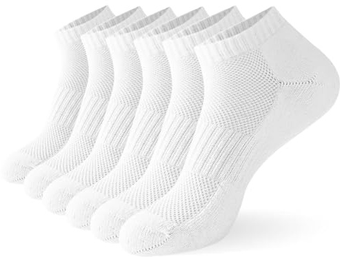 LUFFLOK 6 Paires Chaussettes Sport, Chaussette Basse Femme et Jeunes Fille, Chaussette Blanches Convient pour Sportswear et le Travail Quotidien en Été, Confort Respirant Chaussettes Running (Blanc)
