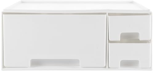 STAHAD Support Surélevé pour Moniteur Blanc Rangement Intégré pour Bureau et Espace de Travail à Domicile
