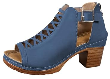 Sandales Femme Spartiate Été - Sandale Femme Talon Bloc Escarpins Bout | Chaussures Chic Et Elegante Nu-Pieds De Soirée Mariage Chaussure Respirant Sandalette Grande Taille Nu-Pieds