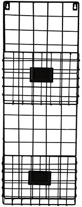 GOLDBEARUK Metal Door organizer Black Double layer - Letter Rack - Mail Catcher Minimalistic