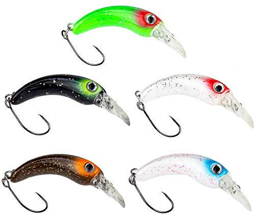 FISHN Fishy Forellen Wobbler Set - Größe 4 cm, Gewicht 1,3 g, Forellenköder, Forellenspoons, Forellenblinker, Forellen Köder zum Angeln auf Forelle, Saibling & Barsch - Spinnfischen (5X)
