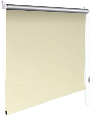 Sonnenschutz-HH® - Mini Thermo Verdunkelungsrollo Thermorollo Minirollo Rollo KLEMMFIX Seitenzugrollo Kettenzugrollo inkl. Klemmträger ohne Bohren - Außenmaß Breite 60 x 100 cm Höhe - Creme