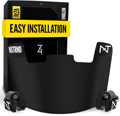 Nxtrnd VZR1 Tinted Football Visor, Professional Football Helmet Visor, Shield Fits Youth Football Helmets & Adult Football Helmets, Includes Visor Clips, Decal Pack, & Microfiber Bag (Black)
