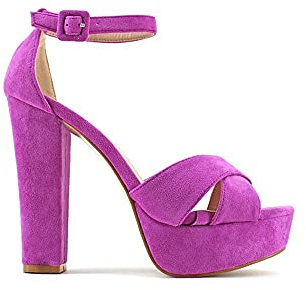 MODELISA - Sandalia Tacón Ancho Plataforma para Vestir Fiesta Mujer (Morado, Sistema tallas calzado EU, Adulto, Mujer, Números, mediano, 38)