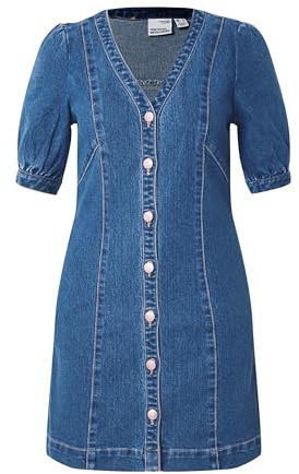 VMMELODY YO342 Mini Robe en Denim 2/4, Denim Bleu médium, M