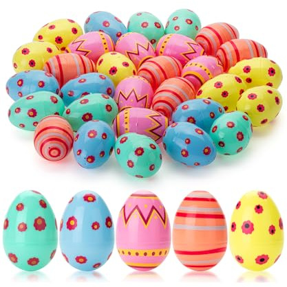 Mr. Pen- Printed Plastic Easter Eggs, 3 Inch, 30 Pack, Bulk Fillable Eggs for Easter Hunt Decor, Party Favor, Basket Stuffers, Classroom Prize, Supplies, Adult & Kid Party Toys for Gift