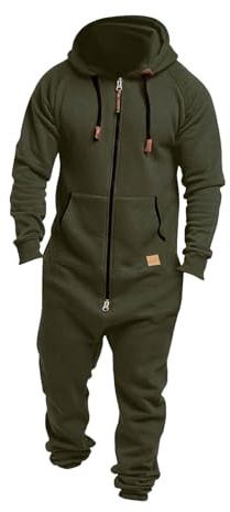 Générique Combinaison Pyjama Homme Polaire Grenouillere Homme Combi Pyjama Onesie Tout en Un Chaud en Polaire Onesie Comfortable Homme Polaire Rompe Jumpsuit Zippé Sleepwear Ample Pyjamas