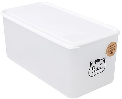 Alipis Caja De Almacenamiento Con Tapa Organizador De Alimentos Frescos Pp y Pe Diseño De Gatos