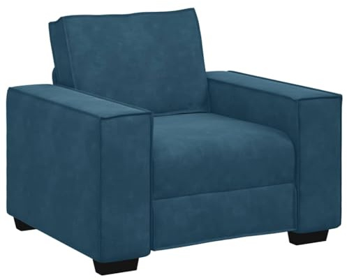 vidaXL Divano Sedia Blu 100x78x84 cm Velluto, Poltrona Divano Singolo, Sedia Accento, Sedia Relax, Sedia a Sdraio, Sedia TV, Divano a Un Posto
