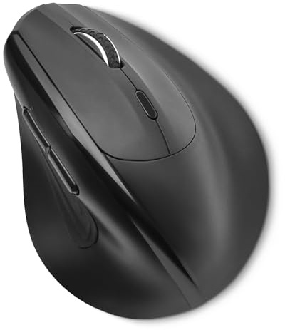 Amazon Basics Vertical Wireless Mouse for Laptop & Desk PC, 6 Buttons, Right-Handed for Medium to Large Hands, Black