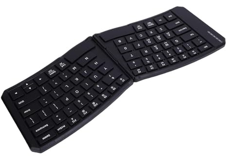 Jectse Teclado Inalámbrico Portátil, Teclado Ergonómico en Forma de V Plegable con Diseño Dividido y Inalámbrico, para iOS, para, para Victorias