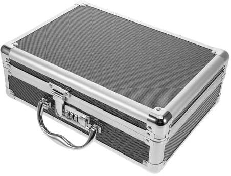 TOBBOMEY Toolbox with Coded Lock Aluminium Alloy Tool Box with Handle Portable Storage Case for Home Diy Projects Outdoor Transport Tool Organisers 11.42 X 8.07 X 3.94 in