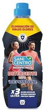 Sanicentro Detergente desinfectante para ropa deportiva | Fragancia suave y duradera