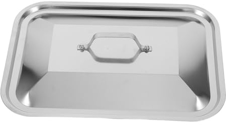 NUOBESTY Tapa Para Bandejas Rectangulares De Hornear Pescado, Acero Inoxidable, Con Asa Resistente, Apta Para Lavavajillas, Adecuado Para Barbacoas y Picnics Familiares