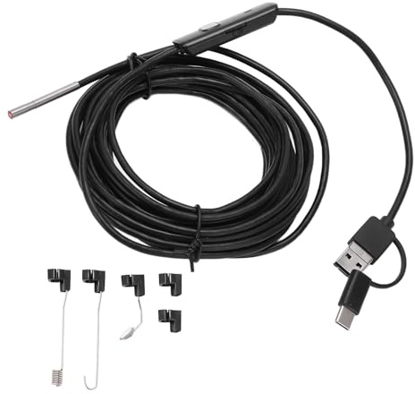 Caméra d'inspection endoscopique HD 3,9 mm Objectif IP67 Endoscope avec 6 lumières LED réglables pour entretien d'équipement industriel automobile Matériau ABS Alimenté par USB (câblé 2 m)