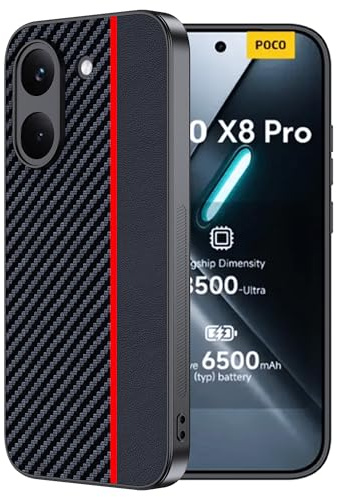 FDHYFGDY Funda para Xiaomi Poco X8 Pro Carcasa, Resistente a Golpes y Arañazos, Fundas Ultrafina para Teléfono de Fibra de Carbono Compatible con Poco X8 Pro Funda