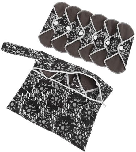 Happyyami Serviettes Hygiéniques en Tissu Réutilisables 6 Pièces pour Femmes Enceintes Toucher Confortable Design à Bouton Usage Quotidien Couleur Aléatoire