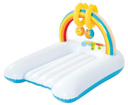 Bestway 52241 | Up In & Over - Fasciatoio Gonfiabile con Arcobaleno e 2 Giochi, 81x63x46 cm