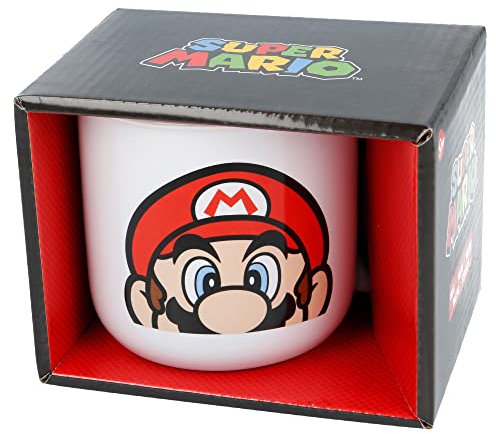 TAZA CERAMICA DESAYUNO 400 ML EN CAJA REGALO SUPER MARIO