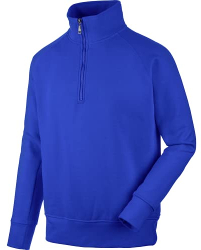 WÜRTH MODYF Arbeitstroyer Job+ – weicher Pullover mit Stehkragen und Viertel-Reißverschluss – perfekt für Handwerk, Werkstatt, Arbeiten im Freien blau – Größe 4XL