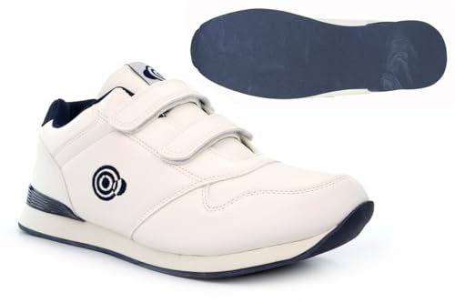 Generic Mens Lawn Bowling Shoes Mens Bowls Trainers Mens Lawn Bowls Shoes Touch Fastening White Size 8 UK