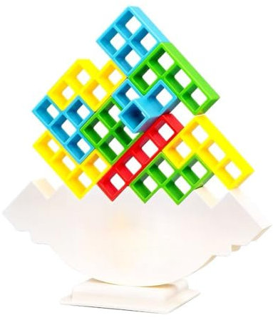 PSOWQ Tetris Spiele DIY Zusammenbau, 16pcs Kreative Stapelspiel Spielzeug, Balance Spielzeug Tower Game, Tetris Spiel Stapeln Spielzeug für Kinder bausteine balancespiel für Jungen und Mädchen