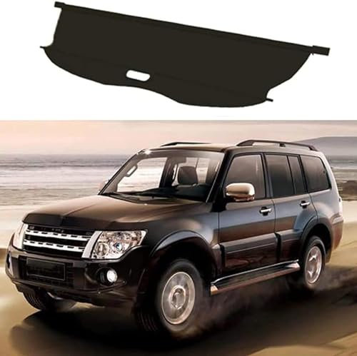 XPREP Auto Laderaumabdeckung Rollo für Mitsubishi Pajero V93 V97 2005-2019, Einziehbare Kofferraum Schutz Abdeckung Cargo Cover Innere