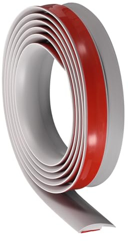 QUARKZMAN Striscia di Transizione Pavimento 6.6piedi Autoadesiva per Tappeti, Profilo di Finitura per Transizione Pavimento in Pvc da 2 Metri per Altezza Inferiore a 3mm, Grigio