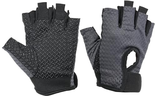 PATIKIL Guantes de Pesca, 1 Par de Guantes Transpirables sin Dedos para Protección Solar para Hombres Mujeres Remo Kayak Ciclismo Senderismo, Gris (Talla M)