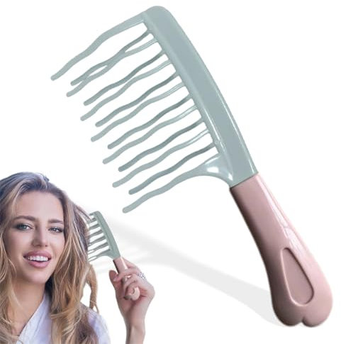 YAYNO Pettine arricciacapelli Denti Pettine Afro Grande Capelli ricci pettine per lo Styling e l'incollatura dei Capelli Ricci Unisex Hair Styling Tools Pettine Pettine a denti larghi a doppia fila