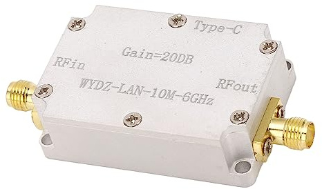 Yosoo 20dB Gain Lågbrusförstärkare med SMA -kvinnliga, Breda Frekvenser, Aluminiumlegering 80MA. Förbättra Radiosignaler Effektivt för GPS -mottagare, FM Radio