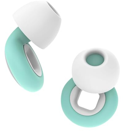 Fictor-Tapones Oidos Ruido Dormir -Tapones Para Dormir, Earloop, Estudiar, Dormir, Viajar, Tapones para los oidos con bucle, Earplugs, cancelacion de ruido (VERDE Y BLANCO, talla única)