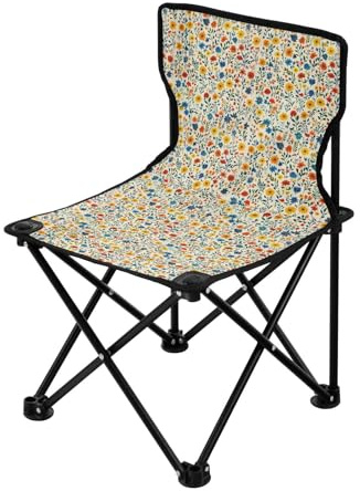 FRODOTGV Höstblommor påskliljor Zinnia daglilja vita bärbara campingstolar för vuxna lätt packbar stol inkluderar bärväska resestolar för vuxna utomhus utomhus