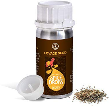 Holy Lama Spice Drops Lovage Seeds – Natural Cooking Ingredient, for soups, stews, marinades, fish, pasta or add to bread and savoury biscuit recipes. 1 x 100ml Bottle