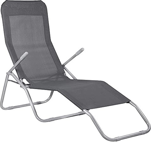 SPRINGOS Sonnenliege Gartenliege Bäderliege Kippliege Metall Freizeitliege Armlehnen Textilgewebe