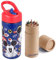 OM SUPPLIES Mickey Reusable Sipper Water Bottle Drink Bottle with built-in handle for Easy Carry School Lunch Kids Childrens 410ml (Mickey)