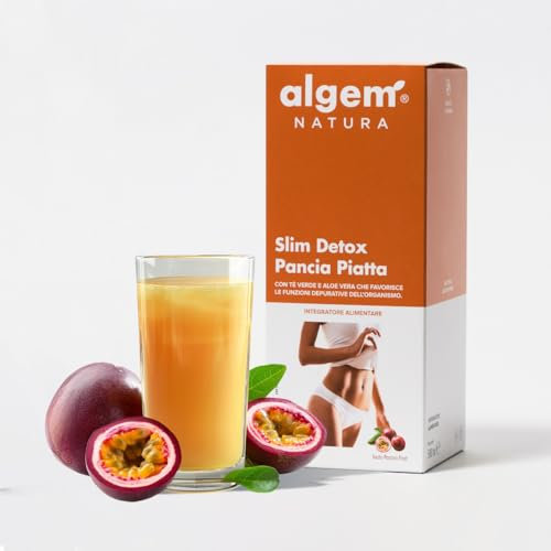 SLIM DETOX 500ml Algem Natura® • Depurativo Fegato con Te Verde, Aloe Vera Detox, Mirtillo, Mangostano, Acai e Succo di Noni • Detox Fegato E Intestino, Antiossidante, Metabolismo e Regolarità Pancia